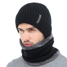 Winter Knitted Warm Beanies and Scarf for Men