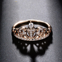 Cubic Zirconia Princess Crown Ring for Women