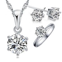 925 Sterling Silver Bridal Jewelry Set
