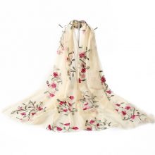 Women’s Floral Embroidered Silk Scarf