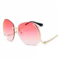 Women’s Stylish Rimless Sunglasses with Large Colorful Lenses