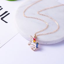 Necklace With Rainbow Unicorn Pendant