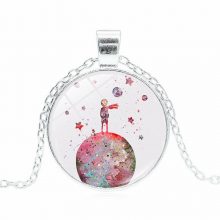 Vintage Little Prince Glass Pendant Necklace for Kids