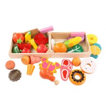 Learning Cooking Food Cutting Wooden Colorful Toy