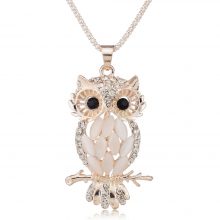 Women’s Stylish Opal Owl Necklace