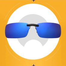 Square Mirrored Polarized Sunglasses Clip-Ons