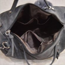Women’s Leather Bag with Pompom