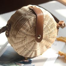 Women’s Safari Style Woven Straw Crossbody Bag
