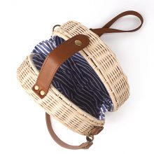 Women’s Safari Style Woven Straw Crossbody Bag