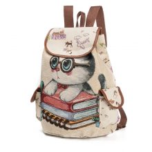 Women’s Canvas Cat Printed Backpack