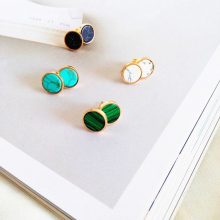 Minimalist Earrings with Natural Stone